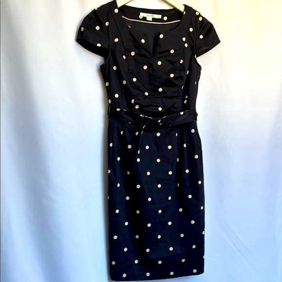Boden Dresses & Skirts - Boden Black Midi Dress with White Dots